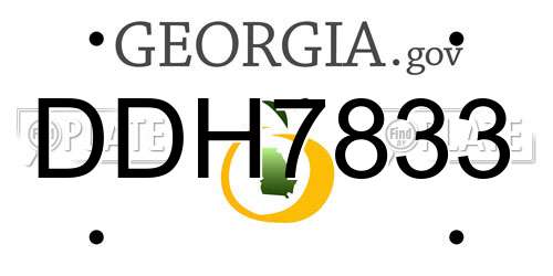 DDH7833 Georgia License Plate