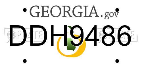 DDH9486 Georgia License Plate
