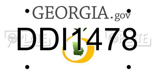 DDI1478 Georgia License Plate