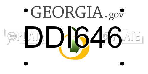 DDI646 Georgia License Plate