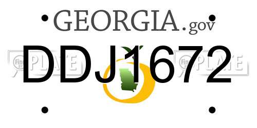 DDJ1672 Georgia License Plate