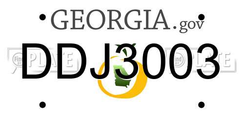 DDJ3003 Georgia License Plate