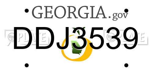 DDJ3539 Georgia License Plate