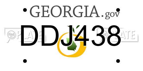 DDJ438 Georgia License Plate