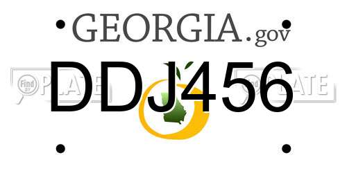 DDJ456 Georgia License Plate