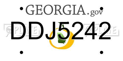 DDJ5242 Georgia License Plate