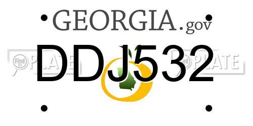 DDJ532 Georgia License Plate