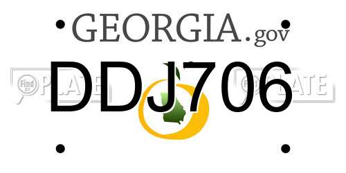 DDJ706 Georgia License Plate