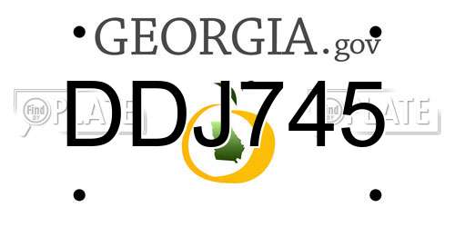 DDJ745 Georgia License Plate