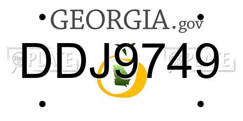DDJ9749 Georgia License Plate