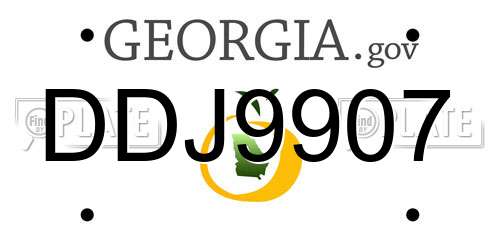 DDJ9907 Georgia License Plate