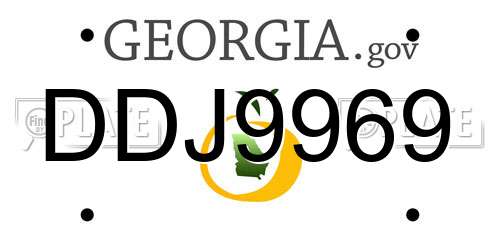 DDJ9969 Georgia License Plate
