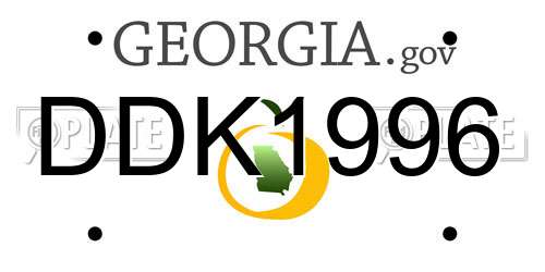 DDK1996 Georgia License Plate