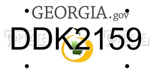 DDK2159 Georgia License Plate