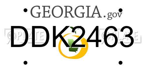 DDK2463 Georgia License Plate