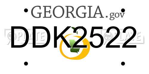 DDK2522 Georgia License Plate
