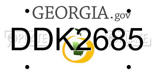 DDK2685 Georgia License Plate