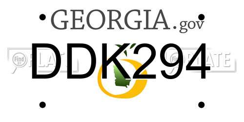 DDK294 Georgia License Plate
