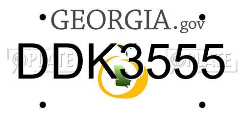 DDK3555 Georgia License Plate