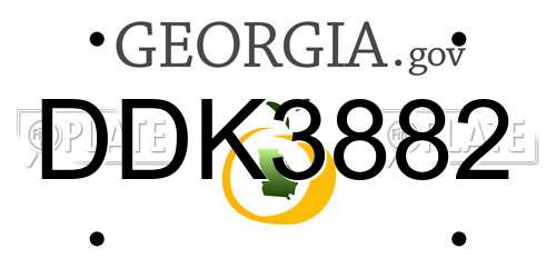 DDK3882 Georgia License Plate