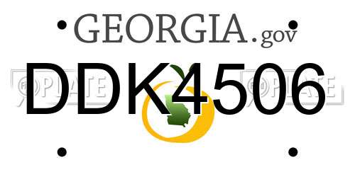 DDK4506 Georgia License Plate