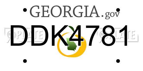 DDK4781 Georgia License Plate