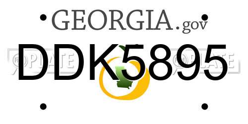 DDK5895 Georgia License Plate