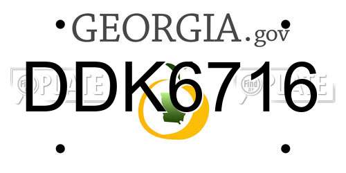 DDK6716 Georgia License Plate