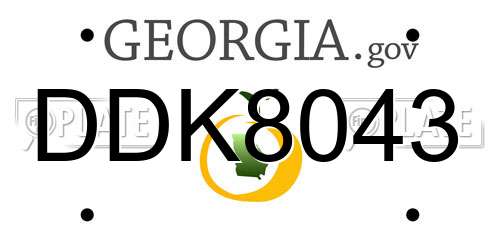 DDK8043 Georgia License Plate