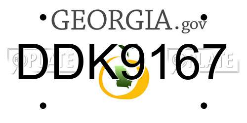 DDK9167 Georgia License Plate