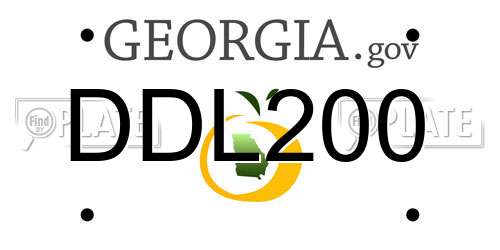 DDL200 Georgia License Plate