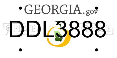 DDL3888 Georgia License Plate