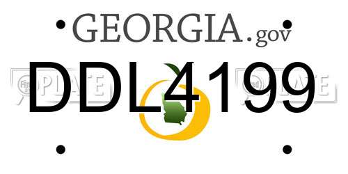 DDL4199 Georgia License Plate
