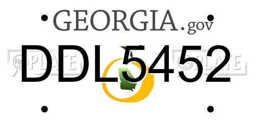 DDL5452 Georgia License Plate