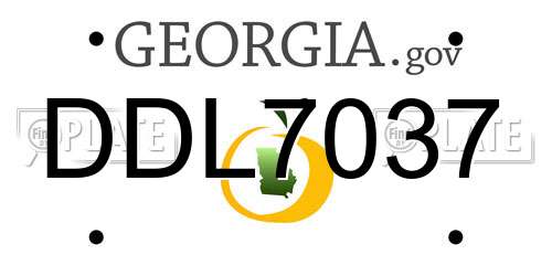 DDL7037 Georgia License Plate
