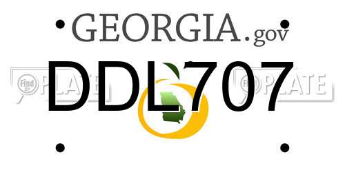 DDL707 Georgia License Plate