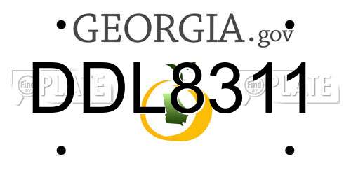 DDL8311 Georgia License Plate