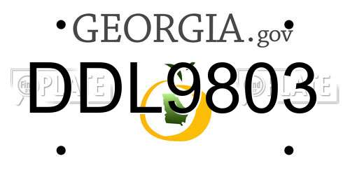 DDL9803 Georgia License Plate
