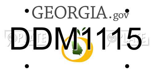DDM1115 Georgia License Plate