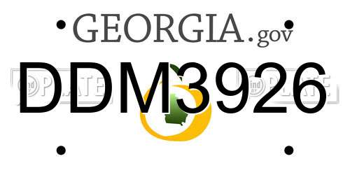 DDM3926 Georgia License Plate