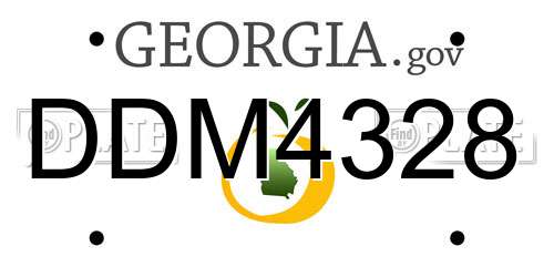DDM4328 Georgia License Plate