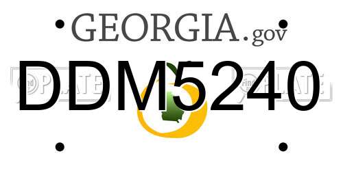 DDM5240 Georgia License Plate