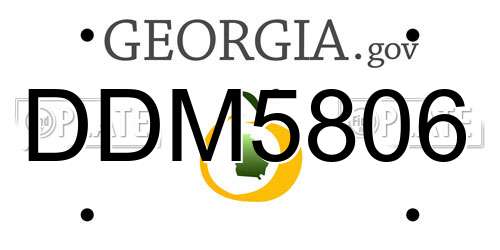 DDM5806 Georgia License Plate