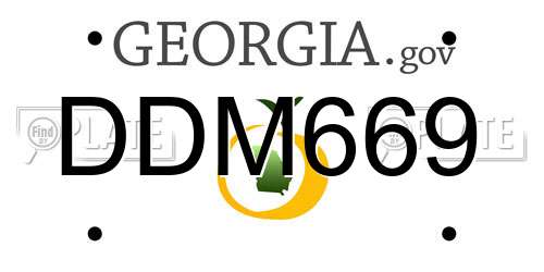 DDM669 Georgia License Plate