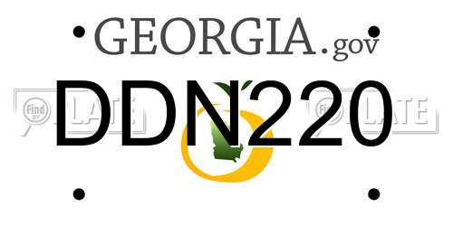 DDN220 Georgia License Plate
