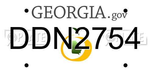 DDN2754 Georgia License Plate