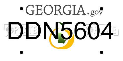 DDN5604 Georgia License Plate