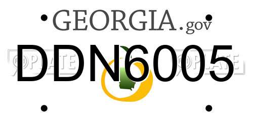 DDN6005 Georgia License Plate