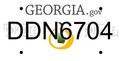 DDN6704 Georgia License Plate