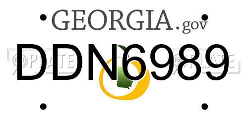 DDN6989 Georgia License Plate